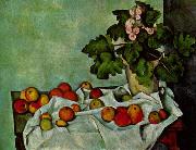 Paul Cezanne Stilleben, Geranienstock mit Fruchten painting